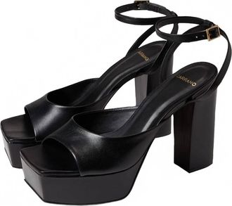 Carrano Womens Zaylee Leather Platform Sandals In Black