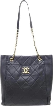 Chanel Pre-owned Shoulder Bag - Dames - Vintage Shopper - Zwart - ONE Size - Leer - Vintage