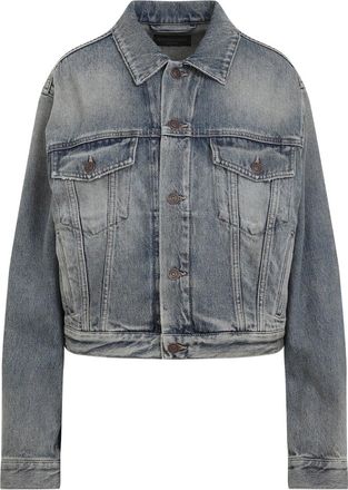 Balenciaga Blue Rust Cotton Small Fit Jacket-Donna