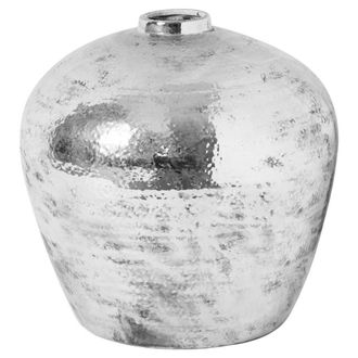 Hill Interiors Astral Hammered Vase in Silver