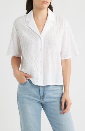 Eileen Fisher Notch Collar Shirt in White at Nordstrom, Size Xx-Small