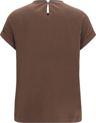 Brunello Cucinelli Womens T-Shirt Cotton Dark Brown Elastane T-Shirts & Jerseys