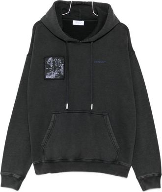 Off-white Faded Painting Skate Cotton Hoodie