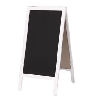 Hhg Hhg - Nunca Usado] Pizarra Publicitaria Xl 989, Pizarra Para Clientes, 2 Superficies De Escritura Plegable, 100x50cm, Blanco Shabby