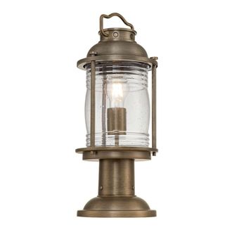 Elstead Lighting Linterna de pedestal exterior, bronce envejecido, H 47 cm