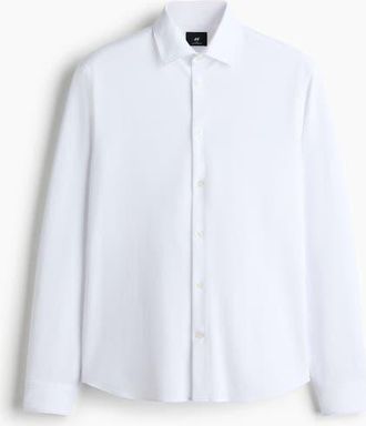 H&M Four-way Stretch Slim Fit Shirt in White at Nordstrom, Size Xxx-Large