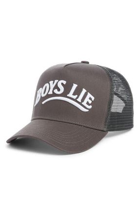Boys Lie Call Me Back Trucker Hat in Dark Grey at Nordstrom