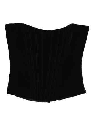 Raquel Diniz velvet corset top - women - Polyester - 44 - Black