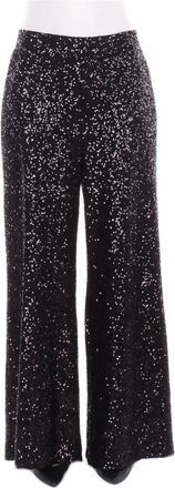 Manila Grace Wijde broek - Dames - Wijde Broeken - Zwart - L - Polyester - Broeken