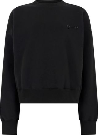 Gucci Cotton Jersey Sweatshirt met Borduursel - Dames - Sweatshirts - Zwart - S - Katoen - Hoodies & sweatvesten