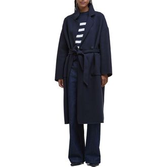 Barbour Rachel Wool Blend Coat in Navy at Nordstrom Rack, Size 4 Us / 8 Uk