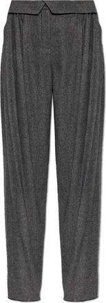 Emporio Armani Broek met Lurex Garen - Dames - Straight fit broeken - Grijs - S - Broeken