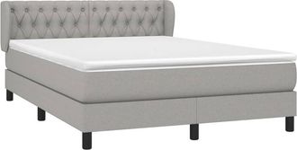 vidaXL Vidaxl - Cama Box Spring Con Colch&oacute;n Tela Gris Claro 140x190 Cm