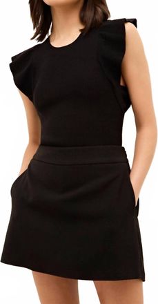 Marie Oliver Rory Ruffle Sleeves Top In Black