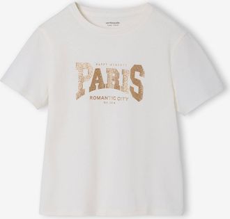Vertbaudet T-Shirt M&auml;dchen mit Print BASIC wollwei&szlig;