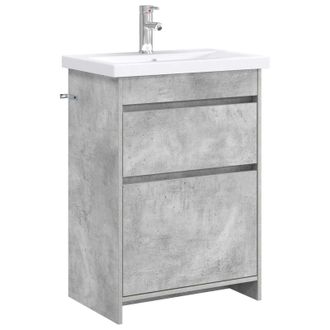 vidaXL Juego De Muebles De Ba&ntilde;o Gris Hormig&oacute;n 61 X 40 X 84,5 Cm Vidaxl