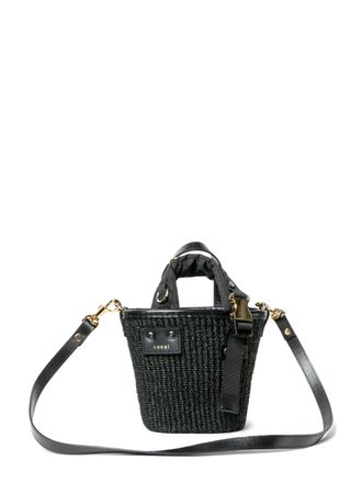 sacai Trapezoidal Structured Handbag with Woven Texture