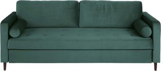 Maisons du monde Sof&aacute; cama de 3/4 plazas de terciopelo verde