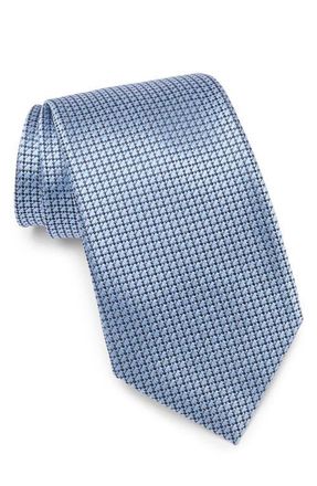 Ermenegildo Zegna Geometric Silk Tie in Bright Blue Solid at Nordstrom