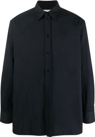 Jil Sander long-sleeved cotton shirt - men - Cotton/Polyester - 43 - Blue