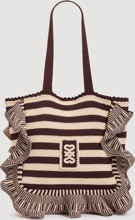 Sandro Striped crochet bag