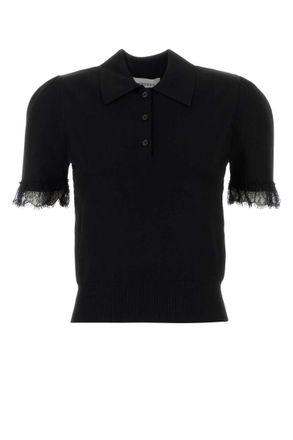 Alexander McQueen Black Viscose Blend Polo
