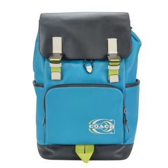 Coach Black Blue Leather Backpack (Pre-Owned)