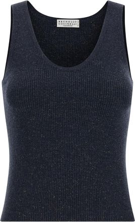 Brunello Cucinelli Blue Sparkling Tank Top