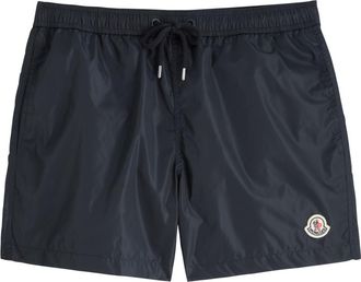 Moncler Logo Nylon Swim Shorts - Navy - S