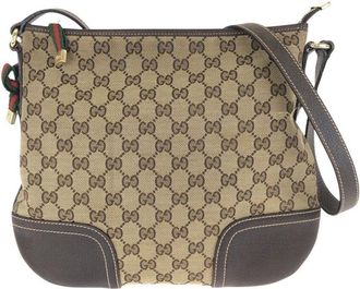 Gucci Brown Gg Canvas & Leather Princy Shoulder Bag (Authentic Pre-Loved)