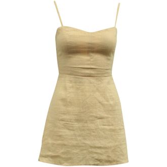 Reformation Audrey Dress in Peach Linen