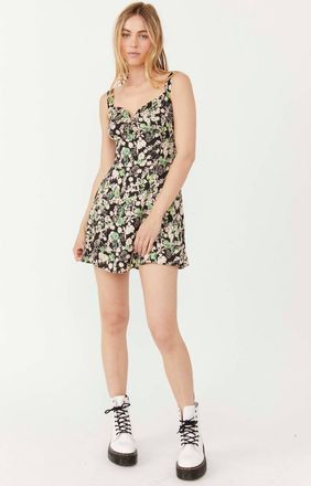 Free People Celia Mini Dress In Black Floral