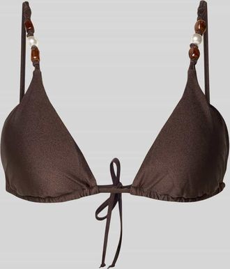 Seafolly Bikini-Oberteil mit Zierperlen Modell PALERMO in Dunkelbraun, Gr&ouml;&szlig;e 36