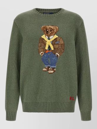 Polo Ralph Lauren bear motif crew neck knitted sweater