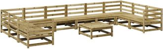 vidaXL Juego De Sof&aacute;s De Jard&iacute;n 11 Pzas Madera De Pino Impregnada Vidaxl