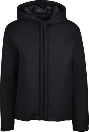 Herno Neoprene-like Black Jacket with Minimalist Design and Functional Details
