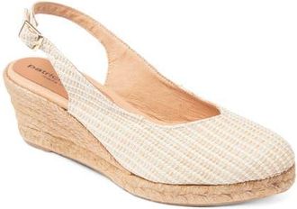 Patricia Green Poppy Slingback Espadrille Wedge in Natural Striped Raffia at Nordstrom, Size 10
