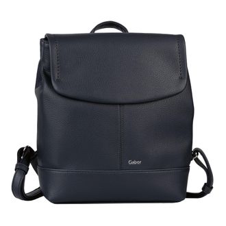 Gabor Rucksack GABOR Lenea, Gr. B/H/T: 28cm x 33cm x 9cm, blau, Polyurethane, Basic, Rucks&auml;cke Rucksack, aus leicht genarbtem Lederimitat mit dekorativen Zi