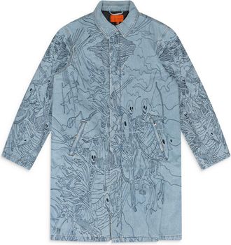 Who Decides War by Ev Bravado BLUE FOUR HORSEMEN TRENCH COAT