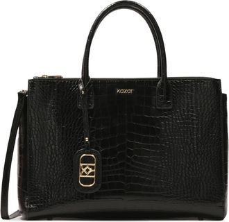 Kazar Tassen, Dames, Zwart, ONE Size, Leer, Elegante zakelijke stijl handtas