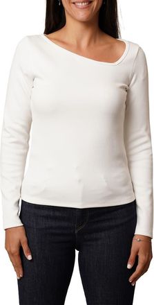 Cyrus Asymmetric Neck Long Sleeve Top in Bone at Nordstrom Rack, Size X-Large