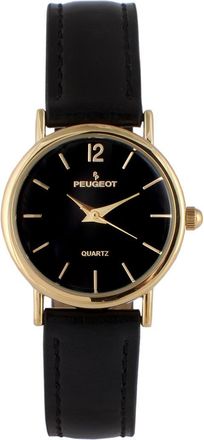 Peugeot Easy Read Round Leather Watch- 24MM in Black at Nordstrom
