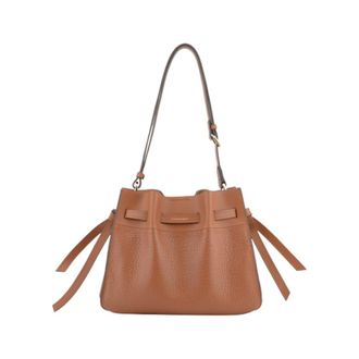 Pourchet Tassen, Dames, Bruin, ONE Size, Leer, Blossom Schoudertas