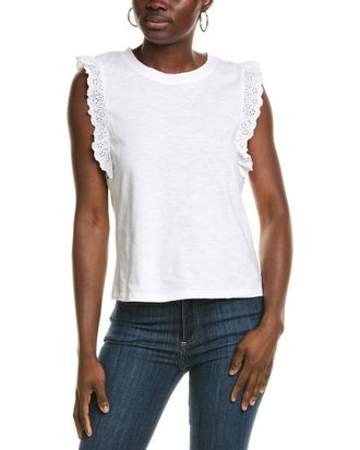 Vince Camuto Eyelet Ruffle Tank