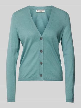 Marc O'Polo Strickcardigan aus Baumwoll-Leinen-Mix in Aqua, Gr&ouml;&szlig;e S