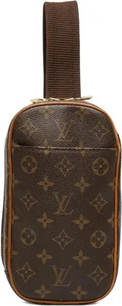 Louis Vuitton Brown Pvc Leather Pochette Sling Bag (Pre-Owned)