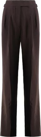 Tom Ford Wollen broek met zakken - Dames - Wijde Broeken - Bruin - XS - Wol - Broeken
