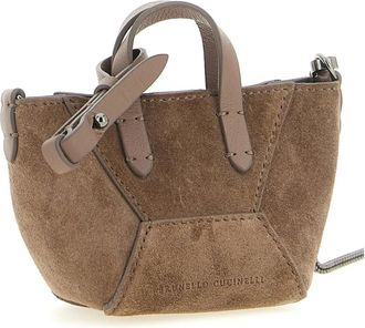 Brunello Cucinelli Tassen, Dames, Bruin, ONE Size, Leer, Micro BC Duo Bag