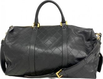 Chanel Black Leather Boston Bag (Pre-Owned)