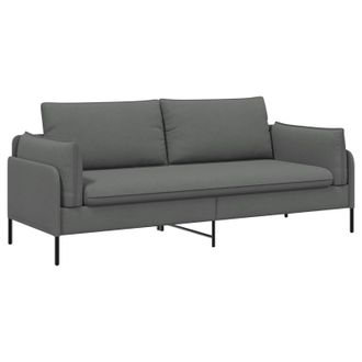 vidaXL Divano 3-persone Grigio Scuro 222 X 81 X 89 Cm Tessuto Vidaxl